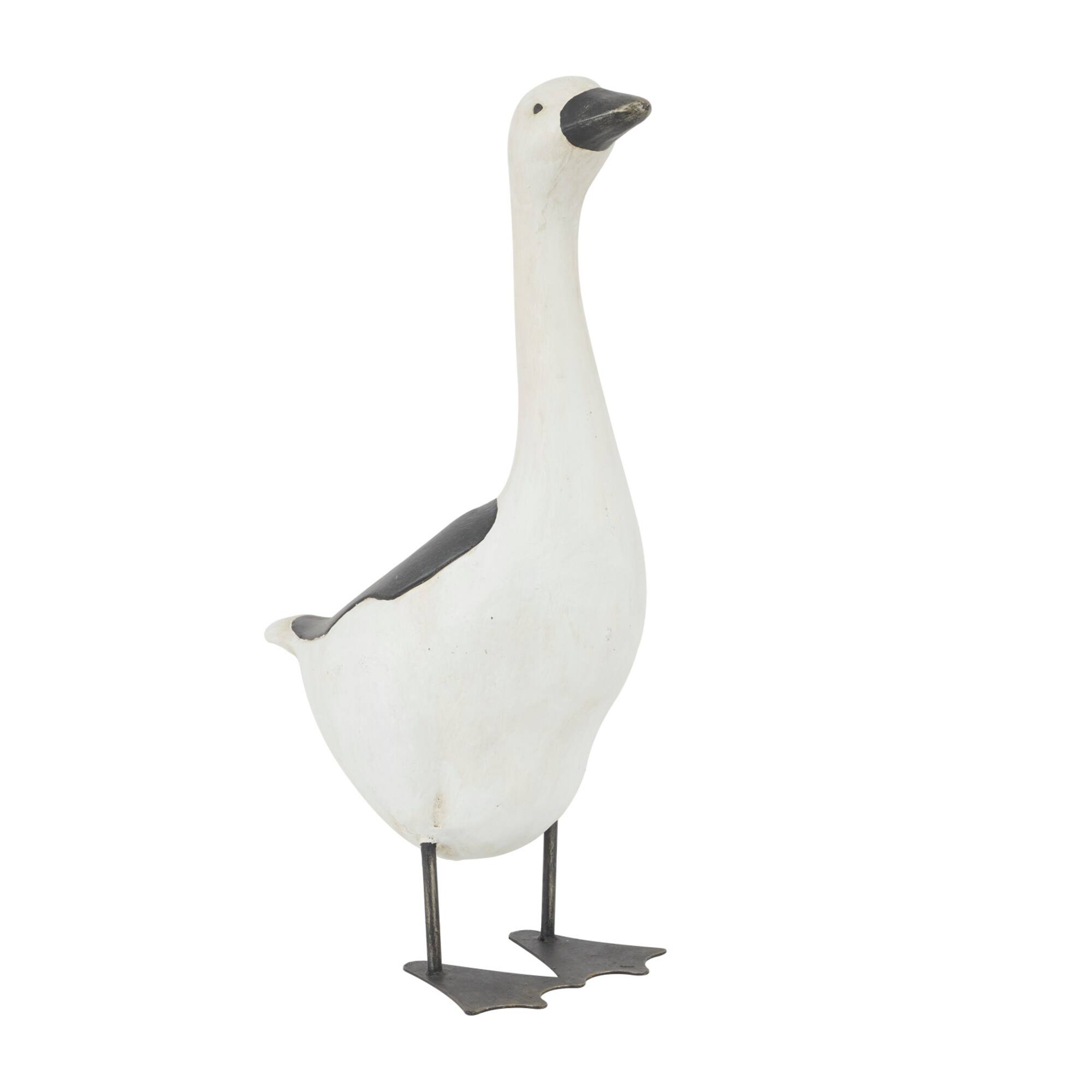 White Polystone French Country Garden Sculpture, 25" x 8" x 15"
